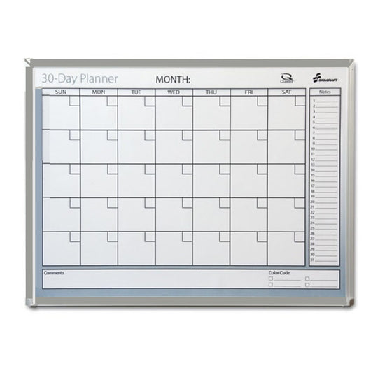 7520-01-223-9896 / 7520012239896 30-Day Dry Erase Control Planner Board • Aluminum Frame • 36" x 24"