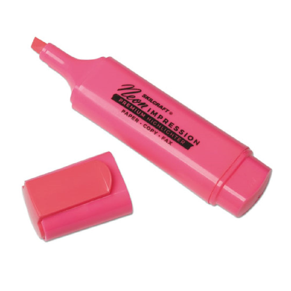 NSN3519146, FLAT FLUORESCENT HIGHLIGHTER, CHISEL TIP, PINK BX