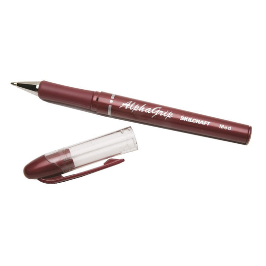 ALPHAGRIP BALLPOINT PEN, FINE PEN POINT TYPE, REFILLABLE, RED INK BX