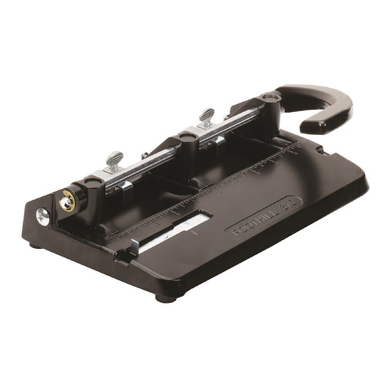 ADJUSTABLE THREE HOLE HEAVY DUTY PUNCH, 9/32" HOLES, BLACK BX
