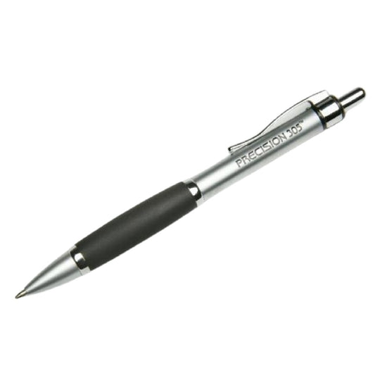 RETRACTABLE BALLPOINT PEN, MEDIUM, SILVER BARREL, BLACK INK BX