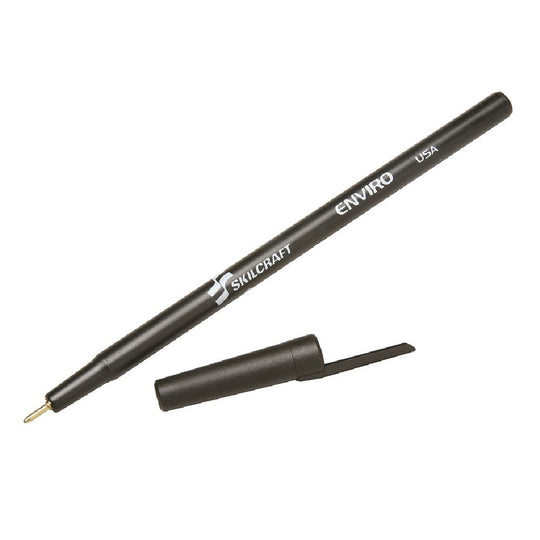 STICK TYPE BALLPOINT, PEN, FINE POINT, RECYCLED, BLACK INK PK