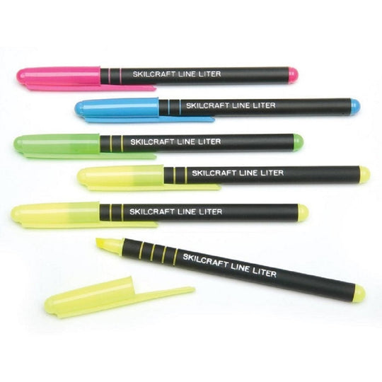 SKILCRAFT Line Liter Highlighter Assorted 6 Pack 144 Pack Case • 7520-01-484-0013 / 7520014840013