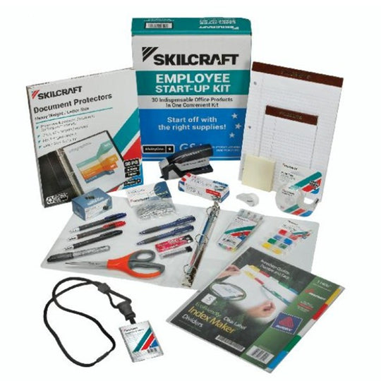 7520-01-493-6006 / 7520014936006 • SKILCRAFT Employee Start-Up Office Kit • 30 Essential Items • Case • Quote