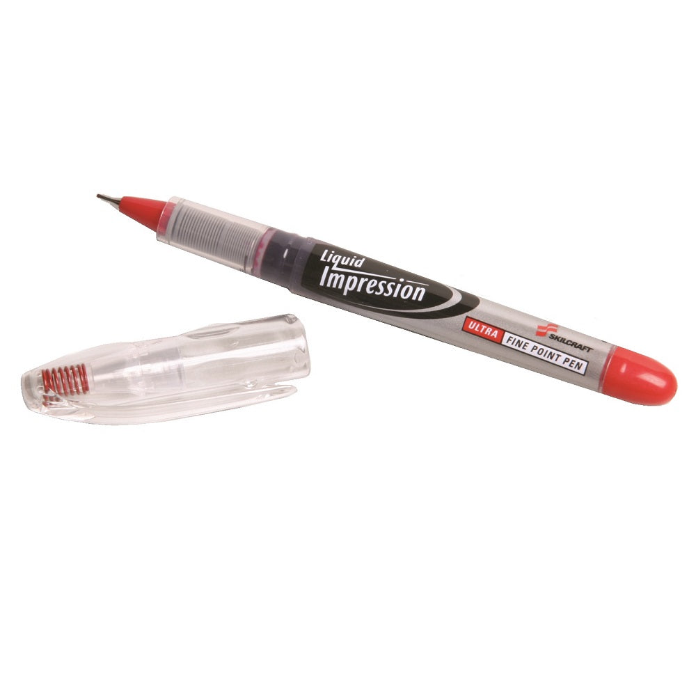 Skilcraft Liquid Impression Porous Point Pen Ultra-Fine Red Case Pack • 7520-01-519-4367 / 7520015194367