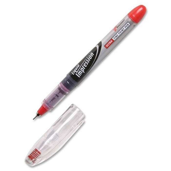 Skilcraft Liquid Impression Porous Point Pen Ultra-Fine Red Case Pack • 7520-01-519-4367 / 7520015194367