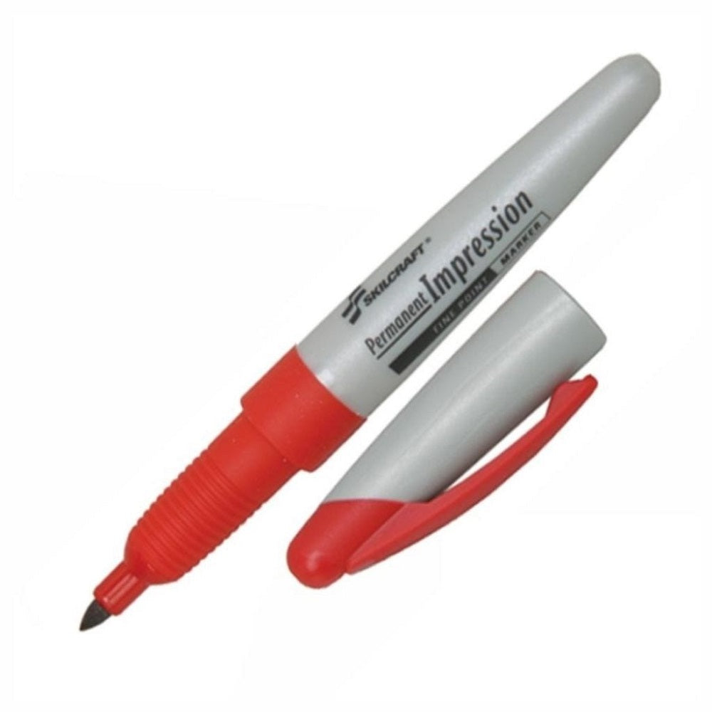 7520-01-519-4374 / 7520015194374 Permanent Impression Marker, Fine Point, Red Ink, Case • Quote
