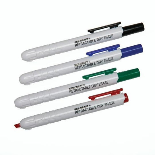 Skilcraft Retractable Chisel Tip Dry Erase Marker Set Case • 7520-01-519-5769 / 7520015195769