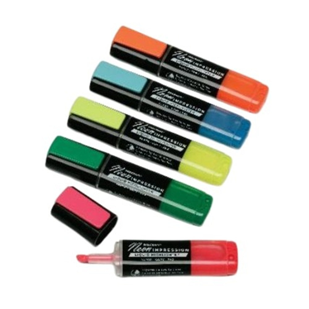 7520-01-553-8141 / 7520015538141 SKILCRAFT® Neon Liquid Highlighter • 5-Color Set • Case • Quote