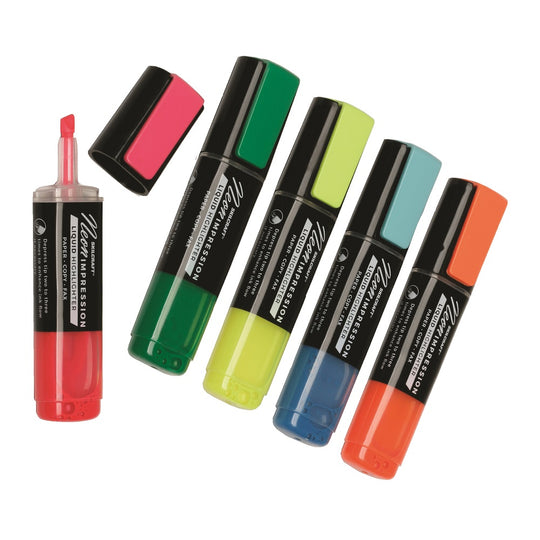 7520-01-553-8141 / 7520015538141 SKILCRAFT® Neon Liquid Highlighter • 5-Color Set • Case • Quote