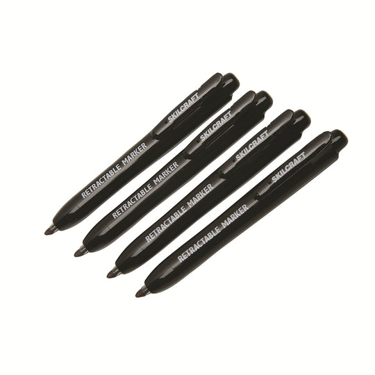 SKILCRAFT Retractable Permanent Marker – Chisel Tip – Black – 4/Pack – NSN 7520-01-555-0297 NSN 7520015550297