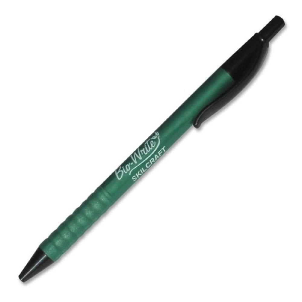 RETRACTABLE BIO-BASED BALLPOINT PEN, FINE POINT, BLACK PK