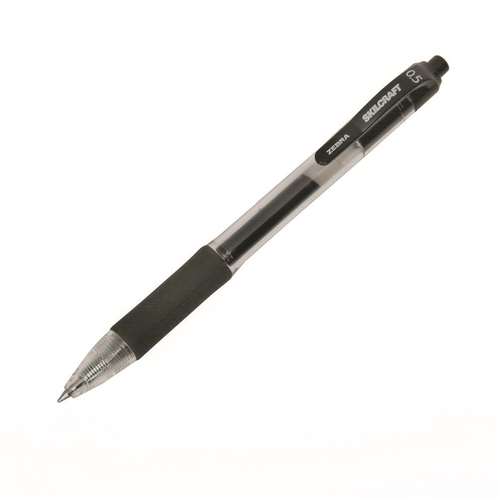 RETRACTABLE GEL PEN, MEDIUM POINT, BLACK BX