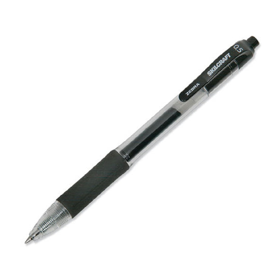 RETRACTABLE GEL PEN, MEDIUM POINT, BLACK DZ