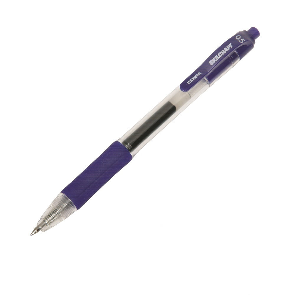 RETRACTABLE GEL PEN, MEDIUM POINT, BLUE INK BX