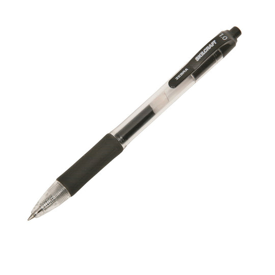RETRACTABLE GEL PEN, BOLD, CLEAR/BLACK BARREL, BLACK INK BX
