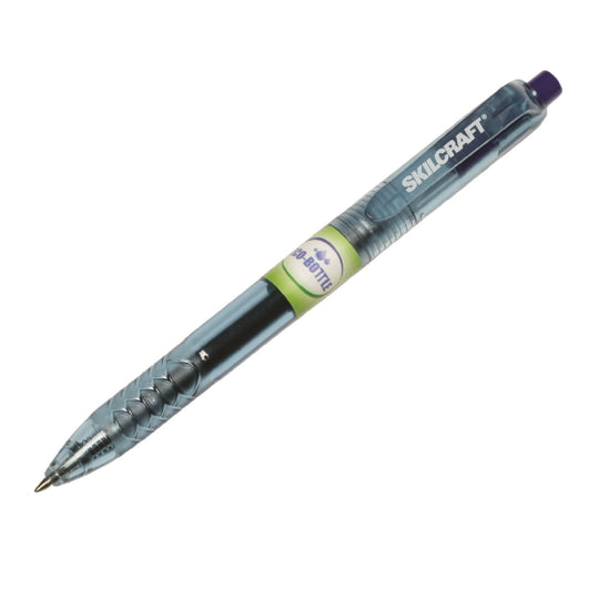SKILCRAFT Eco-Bottle Retractable Gel Pen – Blue Ink – NSN 7520-01-658-0392 / 7520016580392 CS