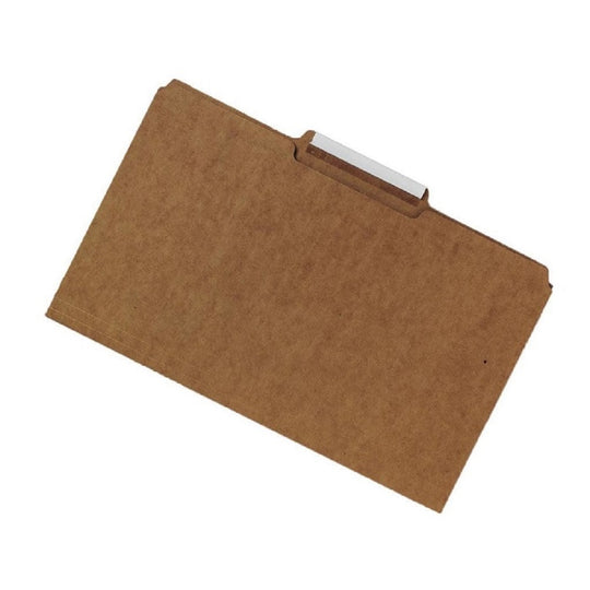 KRAFT PAPERBOARD FILE FOLDER, LEGAL, 1/5 CUT TAB PK
