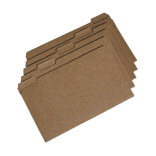 KRAFT PAPERBOARD FILE FOLDER, LEGAL, 1/5 CUT TAB PK