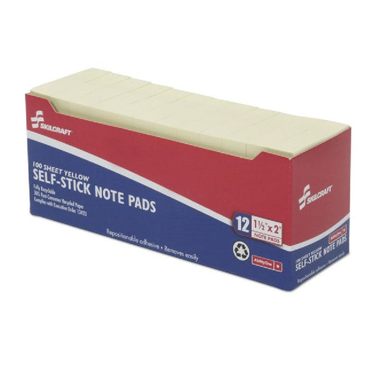 SELF-STICK NOTE PADS, UNRULED, YELLOW BX