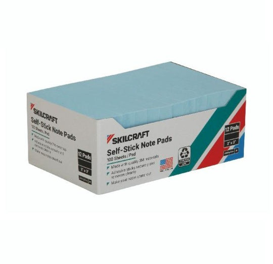 7530-01-207-4354 / 7530012074354 Self-Stick Note Pad • Plain • Pastel Blue • 2 in x 3 in • Case • Quote