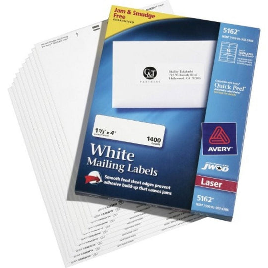 7530013025504 EASYPEEL LASER LABELS, WHITE CS