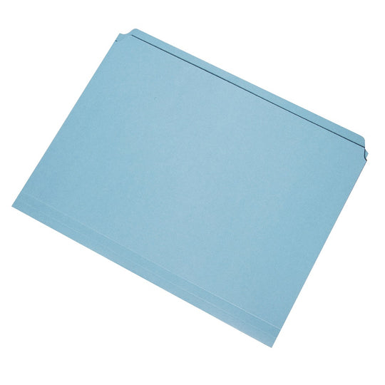 STRAIGHT CUT FILE FOLDERS, STRAIGHT TAB, LETTER SIZE, BLUE CS