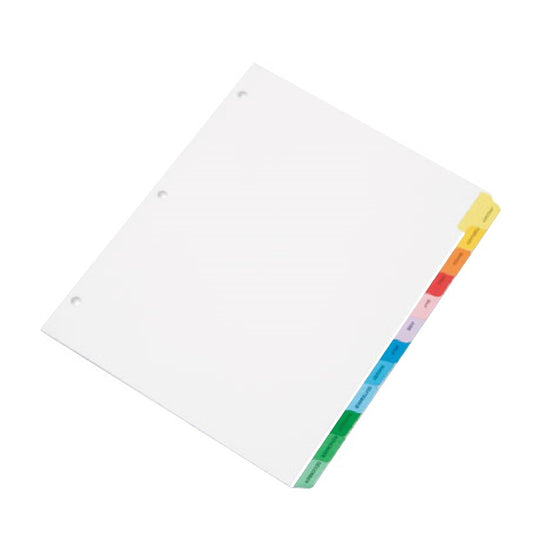 SKILCRAFT® Tabbed Binder Index Sheets • Jan–Dec • Letter • Case • 7530-01-368-3490 / 7530013683490