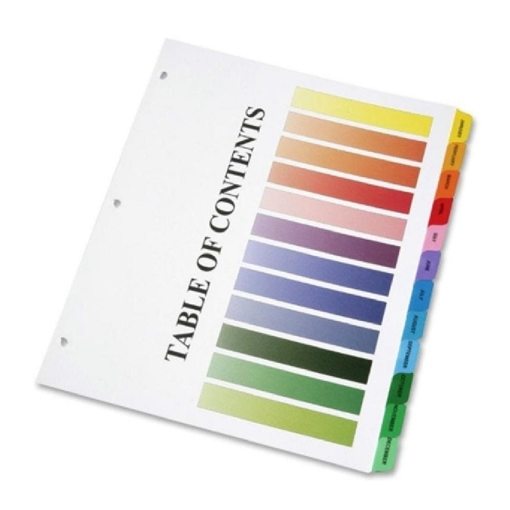 SKILCRAFT® Tabbed Binder Index Sheets • Jan–Dec • Letter • 7530-01-368-3490 / 7530013683490