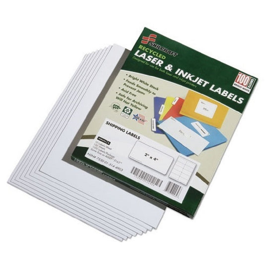 RECYCLED LASER AND INKJET LABELS ADDRESS AND SHIPPING BX