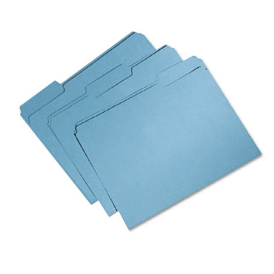 SKILCRAFT Recycled File Folder – 1/3 Cut – Blue – NSN 7530-01-566-4131 / 7530015664131 CS