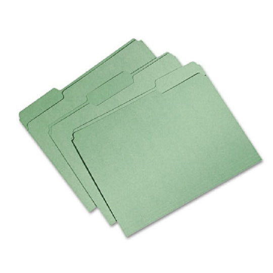 SKILCRAFT Recycled File Folder - 1/3 Cut – Bright Green - NSN 7530-01-566-4132 / 7530015664132 CS
