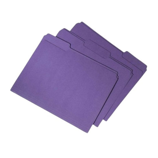 SKILCRAFT Double-Ply Recycled File Folder - 1/3 Cut - Purple - NSN 7530-01-566-4133 / 7530015664133 CS