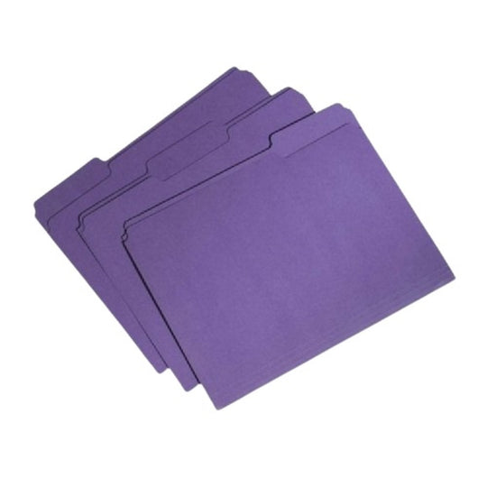 SKILCRAFT Recycled File Folder - 1/3 Cut - Purple - NSN 7530-01-566-4135 / 7530015664135 CS