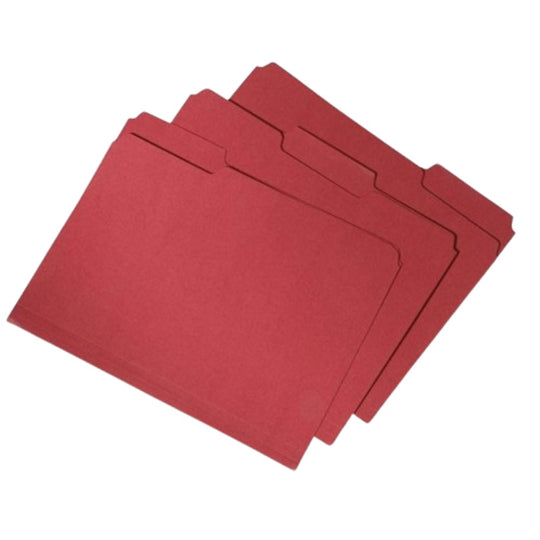 SKILCRAFT Double-Ply Recycled File Folders - 1/3 Cut - Red - NSN 7530-01-566-4146 / 7530015664146 CS