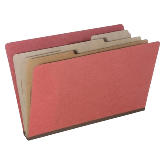 SKILCRAFT Pressboard Classification Folder – 8-Part – 3 Dividers – Legal – Earth Red – NSN 7530-01-572-6205 / 7530015726205 CS