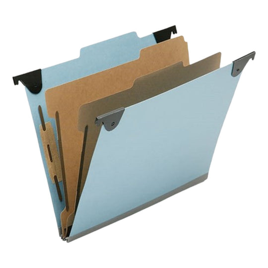 SKILCRAFT Hanging Classification Folder - 6 Sections - Legal - Light Blue - NSN 7530-01-621-6199 / 7530016216199 CS