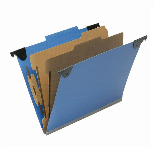 SKILCRAFT Hanging Classification File Folder – 2 Dividers – 6 Sections – Letter – Royal Blue – NSN 7530-01-681-7011 / 7530016817011 CS