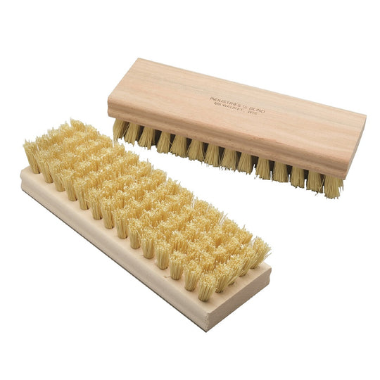 HARDWOOD BLOCK SCRUB BRUSH, YELLOW BRISTLES  BX