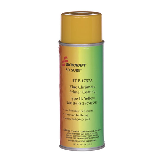 SKILCRAFT SO-SURE Aerosol Primer Paint Yellow - NSN 8010-00-297-0593 / 8010002970593 CS