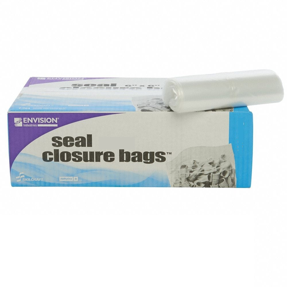 8105-00-837-7757 / 8105008377757 • SKILCRAFT Seal Closure Bags 12 x 12 Clear 2 Mil • Case Of 500