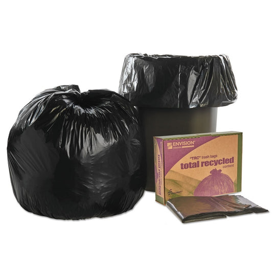 8105013862290 RECYCLED CONTENT TRASH CAN LINERS, 30 GAL, 1.3 mL, 30" x 39", BLACK/BROWN, CS