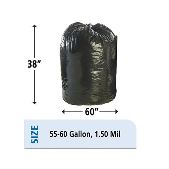 8105013862399 RECYCLED TRASH CAN LINERS, 38 x 60 - BLACK/BROWN CS