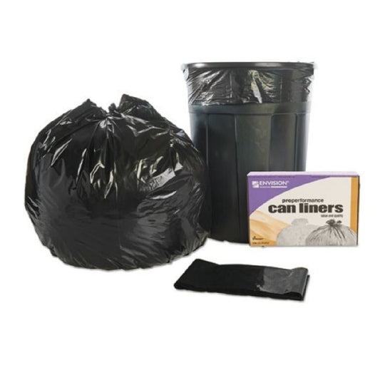 8105013862329 RECYCLED TRASH CAN LINERS, 40 x 48 - BLACK/BROWN CS