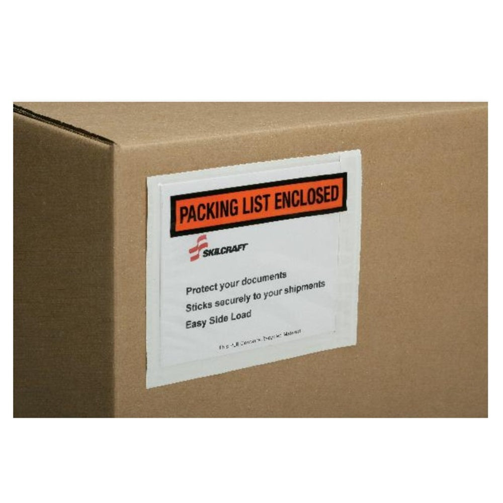 8105-01-674-9014 / 8105016749014 • Packing List Envelope • Clear • Side-Loading • 4-1/2" x 5-1/2" • PG 100 • Case Pack