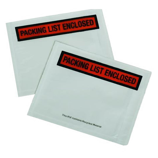 8105-01-674-9014 / 8105016749014 • Packing List Envelope • Clear • Side-Loading • 4-1/2" x 5-1/2" • PG 100