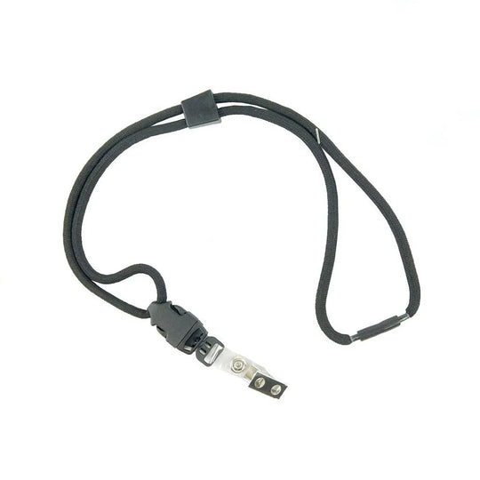 8455016130191 NECK LANYARD, CORD STYLE WITH BULLDOG CLIP, 36" LENGTH, BLACK BX