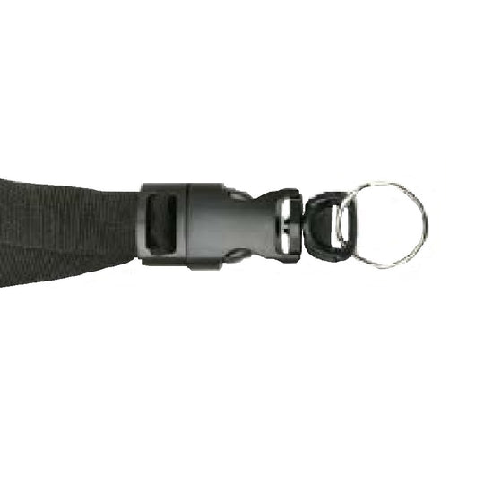 8455016130196 BREAKAWAY NYLON NECK LANYARD, STRAP STYLE, KEY RING, BLACK BX