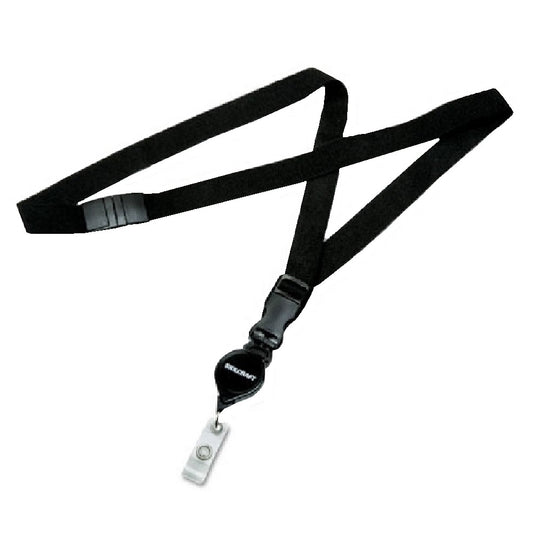 8455016130199 - SKILCRAFT Neck Lanyard – Anti-Twist Pull Cord Reel – Black