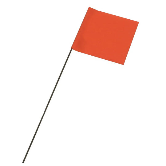 WIRE STAFF MARKING FLAGS, 2-1/2" x 3-1/2", 15" - ORANGE CS